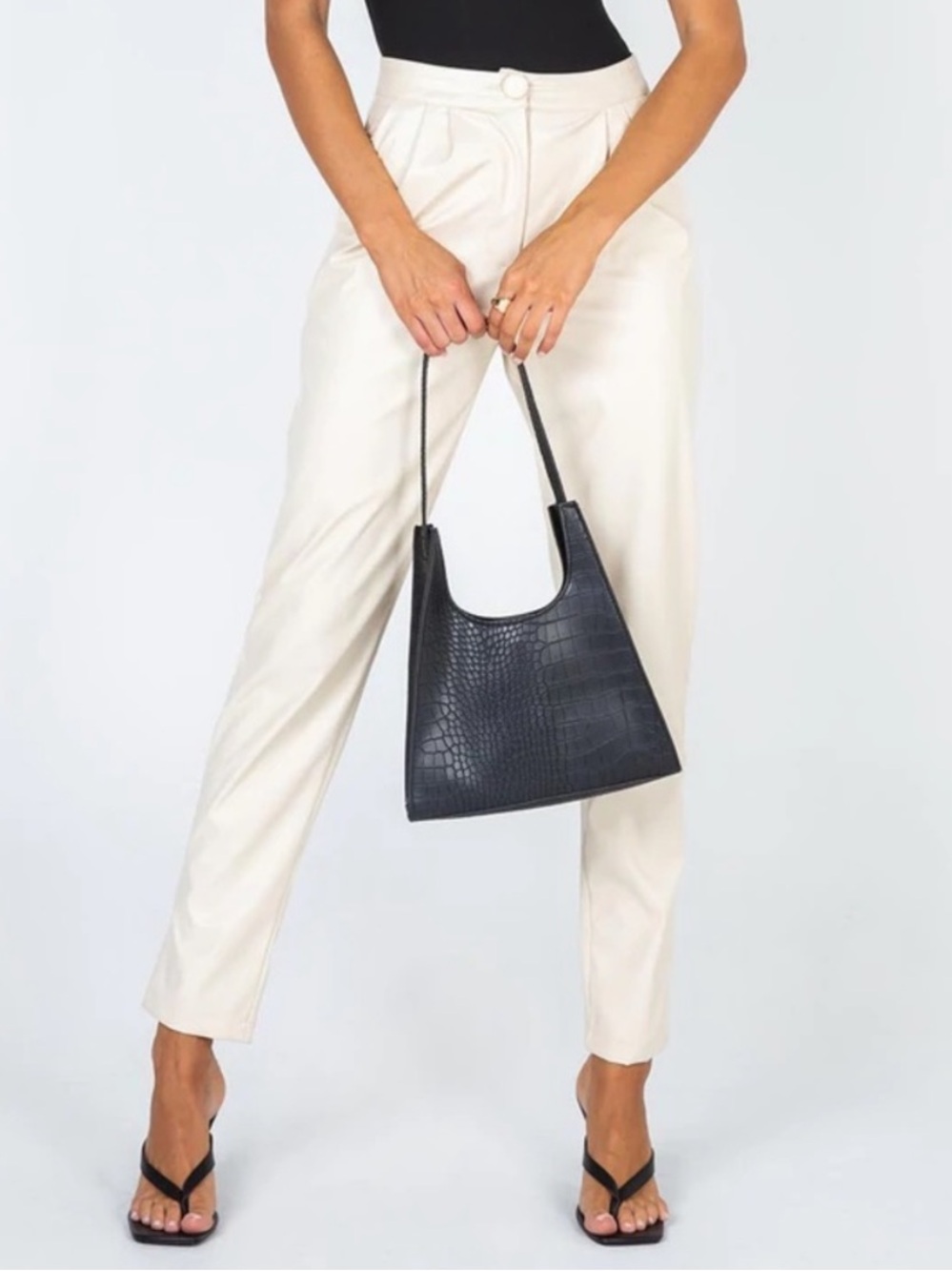 Princess Polly Love Club Cream Faux Leather Pants